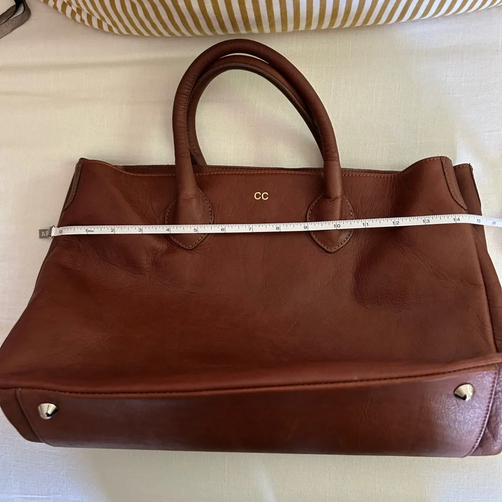 Mark & Graham Brown Leather Tote Classic Design - Picture 9 of 10